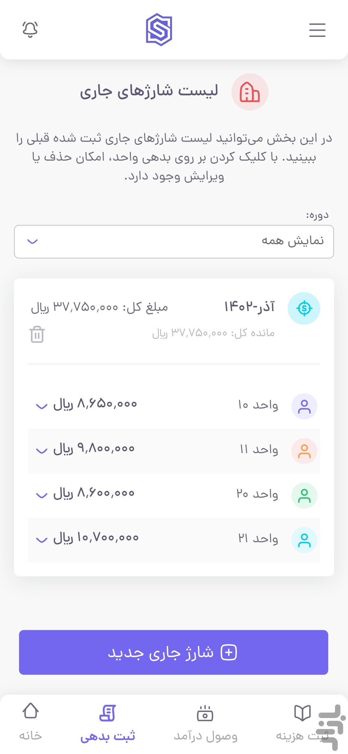 شارژ مستر نسخه مدیران ساختمان — تصویر 3
