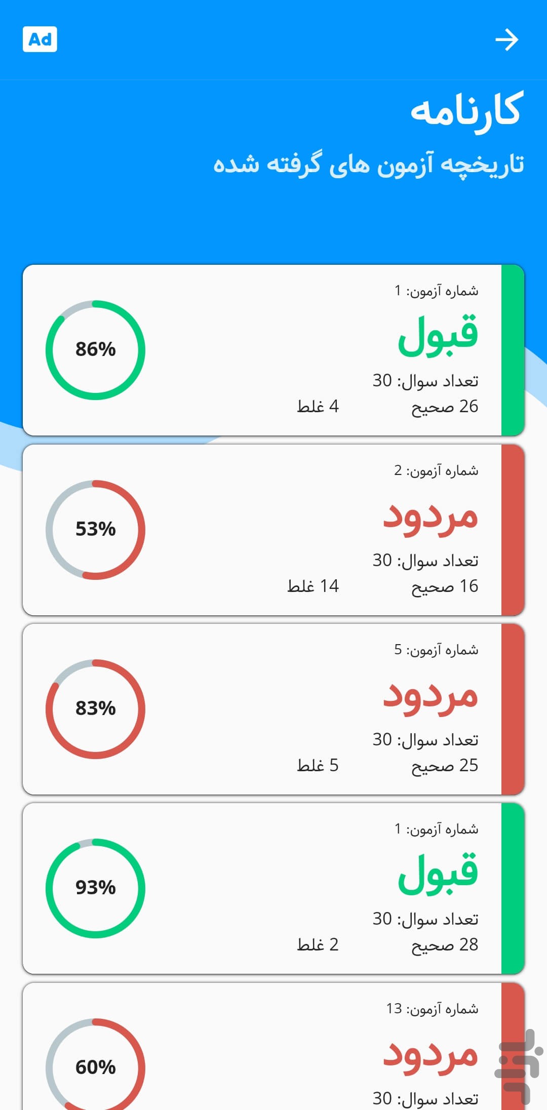 آزمون اصلی آیین نامه رانندگی 1405 — تصویر 6