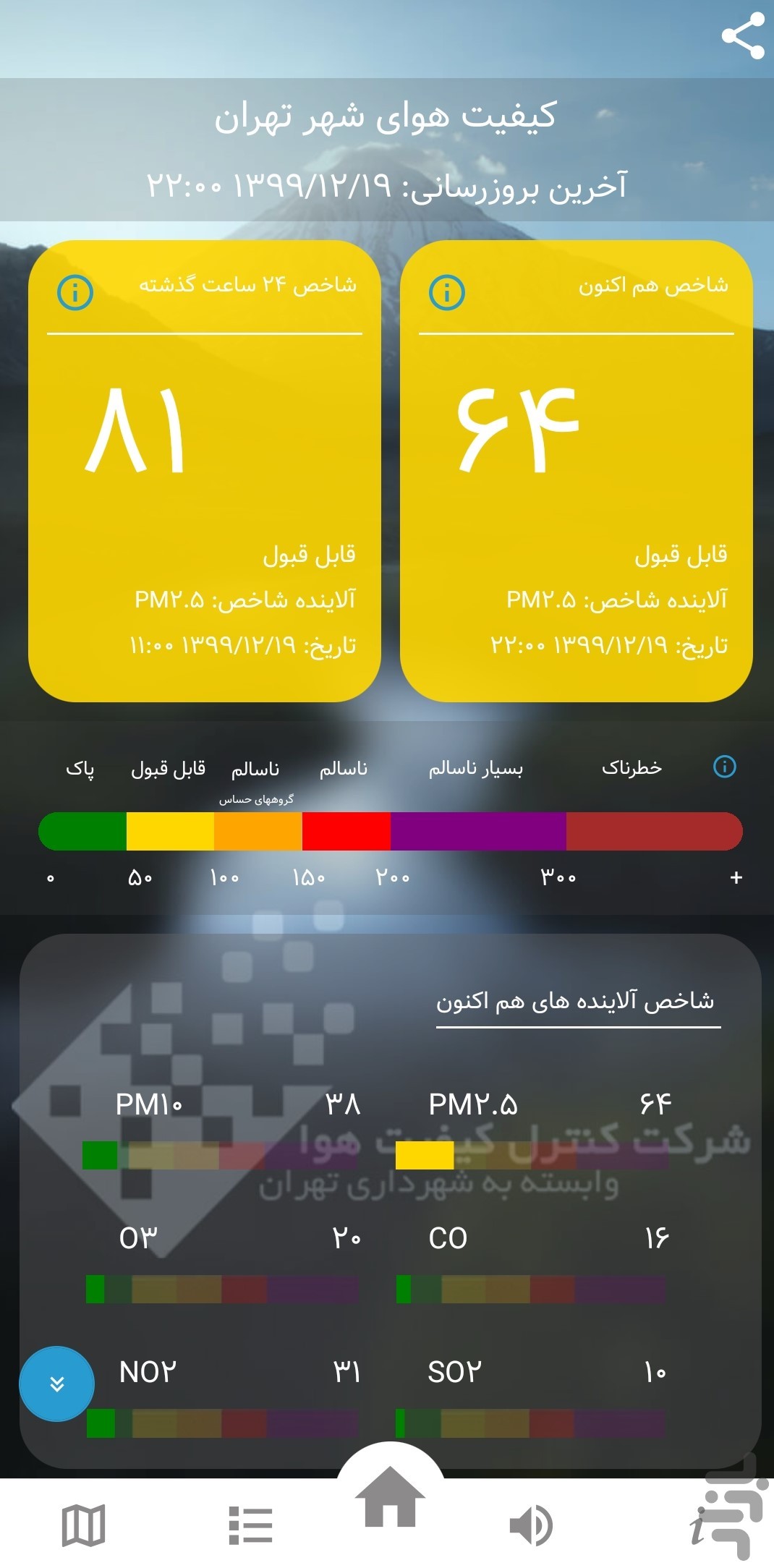 کیفیت هوای تهران — تصویر 1