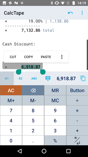 CalcTape Calculator with Tape – ماشین حساب و دفتر یادداشت — تصویر 2