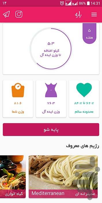 پایه : رژیم لاغری و چاقی + مشاور — تصویر 1