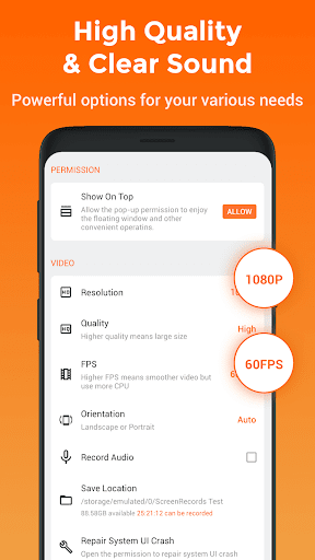 XRecorder – ضبط فیلم از صفحه‌ی گوشی — تصویر 3