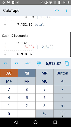 CalcTape Calculator with Tape – ماشین حساب و دفتر یادداشت — تصویر 1
