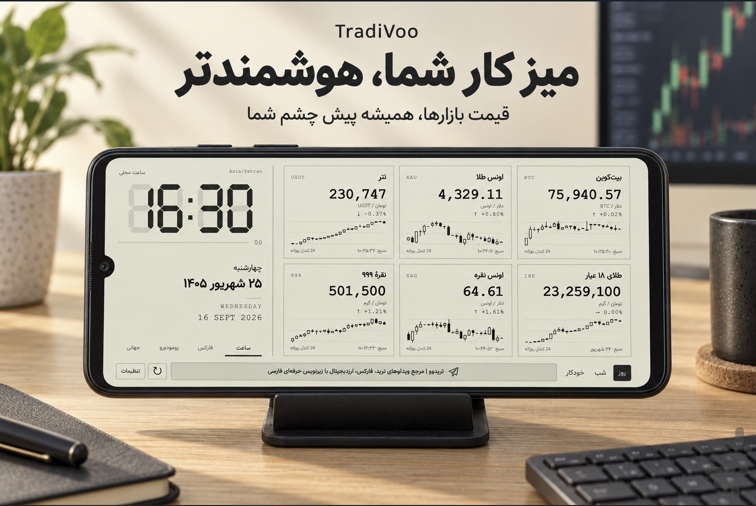 تریدیوو | قیمت تتر طلا فارکس کریپتو — تصویر 1